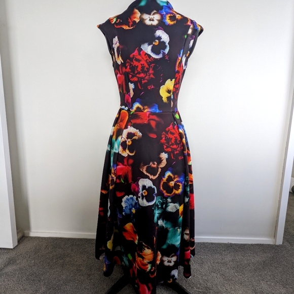 ASOS Dresses & Skirts - ASOS midi dress with pansy print Size 10